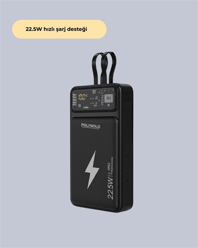 Mobil Powerbank 22.5W PD Destekli Hızlı Şarj