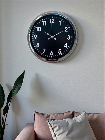 Modern 40 Cm Metal Krom Standart Duvar Saati
