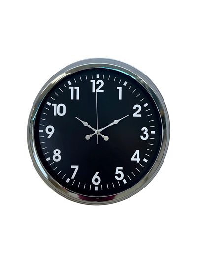 Modern 40 Cm Metal Krom Standart Duvar Saati