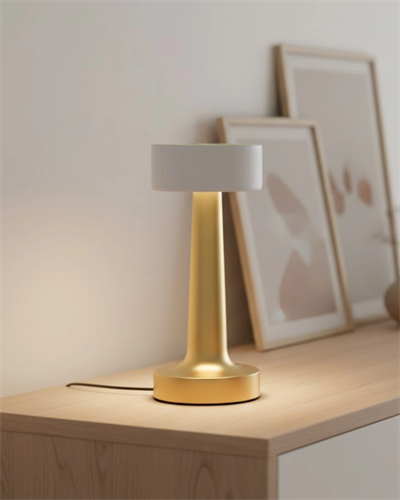 Modern Altın Gövdeli LED Masa Lambası 3 Işık Modlu