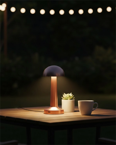 Modern Bronz Masa Lambası 3 Renk LED Dokunmatik Şarjlı Model