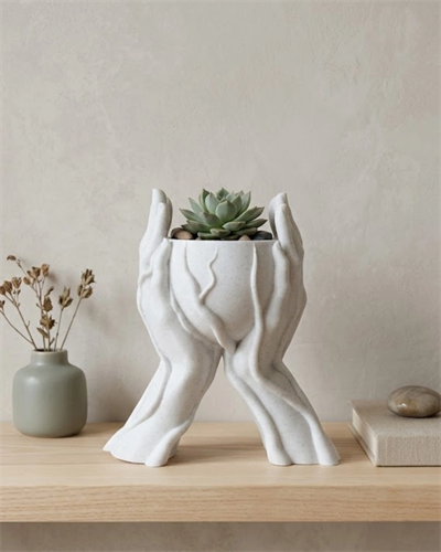 Modern Ev Dekoru İçin El Şeklinde 3D Baskı Dekoratif Saksı Vazo