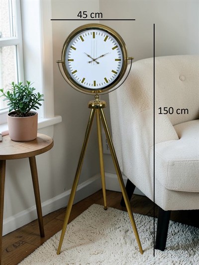 Modern Gold Tripod Ayaklı Saat
