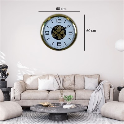 Modern Prestige Gold 60 Cm Çarklı Duvar Saati