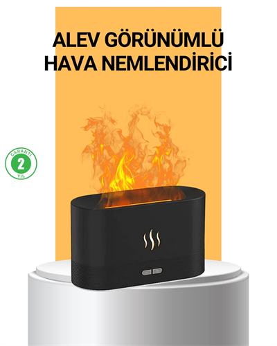 Modern Tasarımlı Alev Efektli LED Aromaterapi Hava Nemlendirici