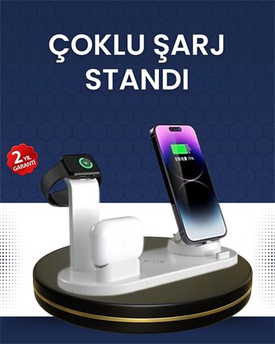 Modern Tasarımlı Çok Fonksiyonlu Kablosuz Şarj Standı
