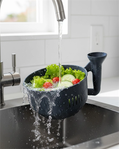 Modern Tasarımlı Sebze Yıkama Kabı Süzgeçli Pratik Mutfak Aparatı