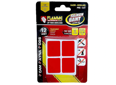 Montaj Bandı 2.5 Kg - Çift Taraflı Hazır Kesilmiş Silikon Bant 12'li Montaj Bandı, Şeffaf