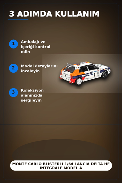 Monte Carlo Blisterli 1/64 Lancia Delta HF Integrale Model Araba - Tek Adet BX-313356