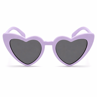 Mor Lila Retro Kalp Gözlük – 80’ler 90’lar Stil Parti Gözlüğü