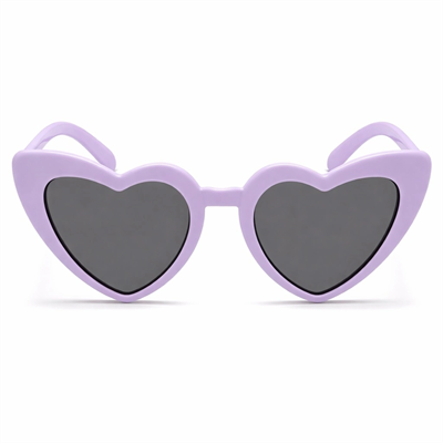 Mor Lila Retro Kalp Gözlük – 80’ler 90’lar Stil Parti Gözlüğü