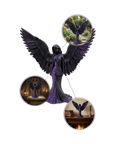 Mor Melek Biblo Küçük Boy Dekoratif Angel Figür Modern Ev Aksesuarı