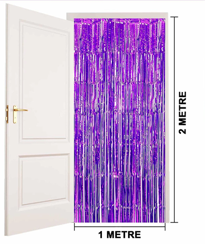 Mor Renk Ekstra Metalize Parlak Saçaklı Arka Fon Perde İthal A Kalite 1x2 Metre Bx40