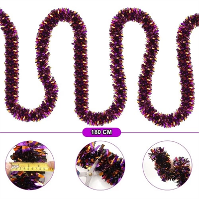 Mor Turuncu Garland Çift Renk Sim Süs