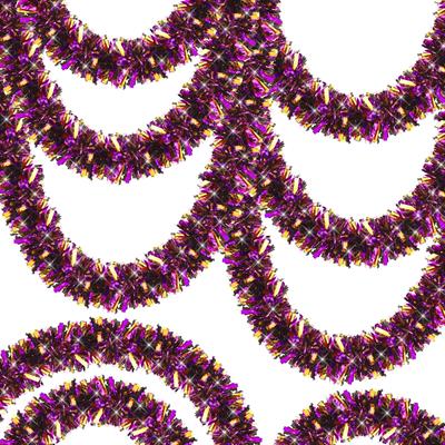 Mor Turuncu Renk 4 cm Genişlik Garland Çift Renk Sim Süs 180 cm (3936)