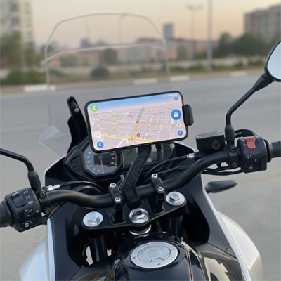 Motosiklet Gidon Telefon Tutucu–360° Döner, Kaymaz Sabitleme Sistemli, Sarsıntı Önleyici Telefon Tutucu Aparat Bx40