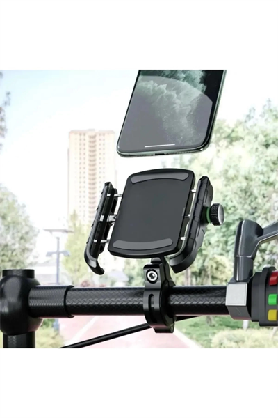Motosiklet Gidon Ve Ayna Bağlantılı Motor Ve Bisiklet Uyumlu Telefon Tutucu 12-24w Hızlı Şarj