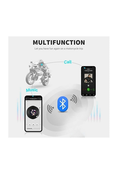 Motosiklet Kaskı için Şarj Edilebilir Bluetooth Intercom Kulaklığı ve Mikrofon Seti