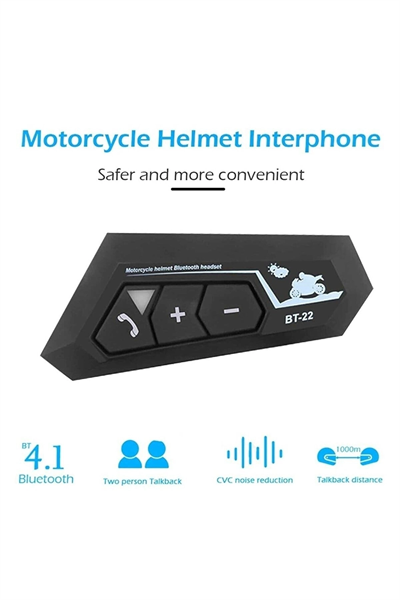 Motosiklet Kaskı için Şarj Edilebilir Bluetooth Intercom Kulaklığı ve Mikrofon Seti