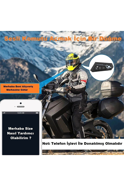 Motosiklet Kaskı için Şarj Edilebilir Bluetooth Intercom Kulaklığı ve Mikrofon Seti