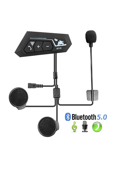 Motosiklet Kaskı için Şarj Edilebilir Bluetooth Intercom Kulaklığı ve Mikrofon Seti