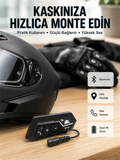 Motosiklet Sürüşleri İçin BT22 Kask Bluetooth Kulaklık Mikrofonlu Yeni Nesil