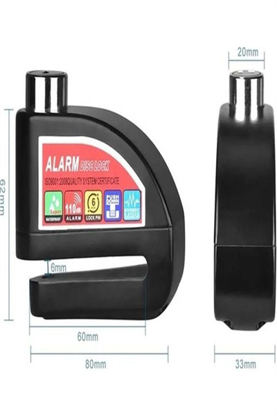 Motosiklet için su geçirmez 110db alarmlı halatlı disk kilidi motor kilit Lüzumlu