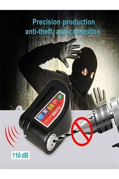 Motosiklet için su geçirmez 110db alarmlı halatlı disk kilidi motor kilit Lüzumlu