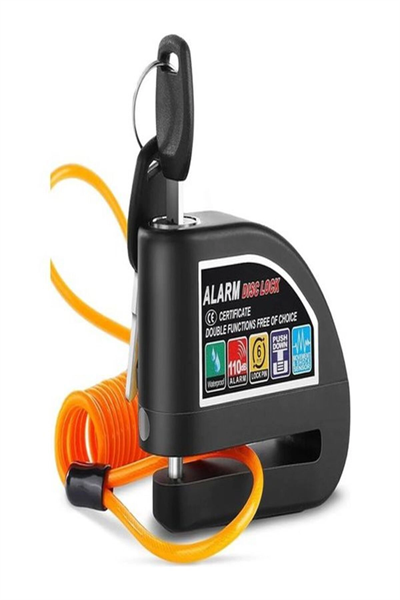 Motosiklet için su geçirmez 110db alarmlı halatlı disk kilidi motor kilit Lüzumlu