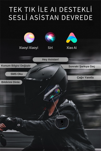 Motosiklet kask kulaklık Bluetooth 5.3 destekli intercom 2 yıl garantili Süresi Kategorisi