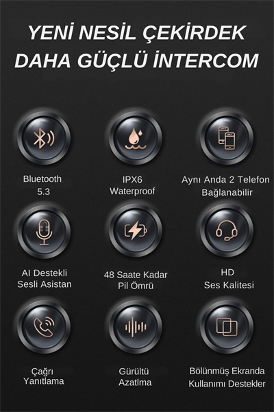 Motosiklet kask kulaklık Bluetooth 5.3 destekli intercom 2 yıl garantili Süresi Kategorisi