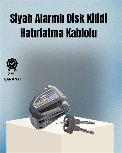 Motosiklet ve Bisiklet İçin 6mm Pinli Alarmlı Disk Kilidi
