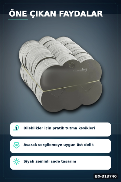 Mukavva Bileklik Toka Kartı 6.5x7.5 Cm 200 Adet Balya Takı Düzenleyici Organizer BX-313740