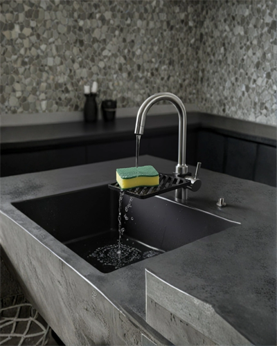 Musluğa Monte Sünger Organizeri Hijyenik Drenajlı Pratik Tasarım