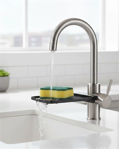 Musluğa Monte Süngerlik Damlama Özellikli Mutfak Organizatörü