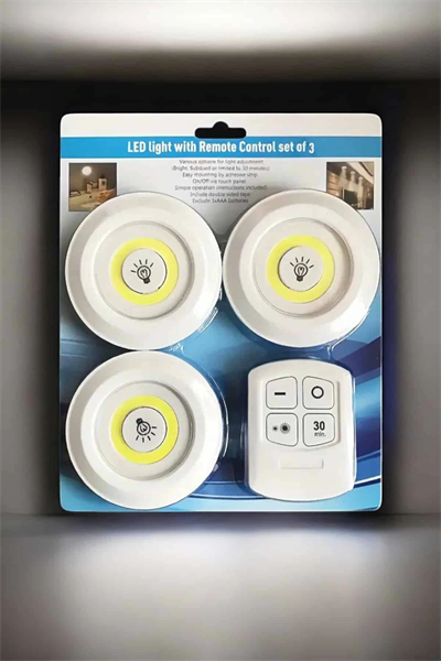 Mutfak Dolap Altı Işığı Uzaktan Kumandalı Yapışkanlı Kablosuz Pilli