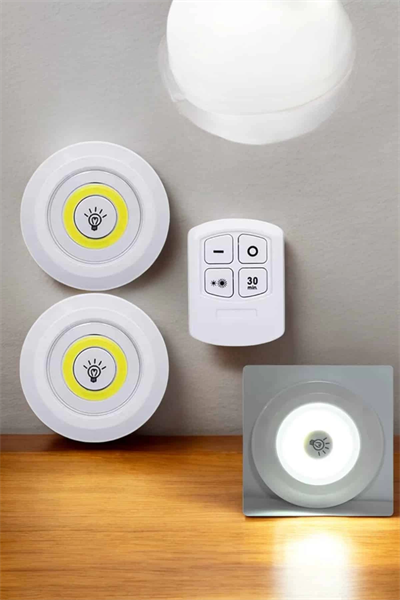 Mutfak Dolap Altı Işığı Uzaktan Kumandalı Yapışkanlı Kablosuz Pilli