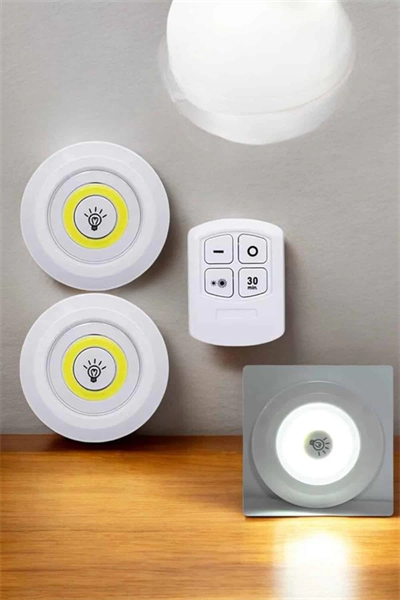 Mutfak Dolap Altı Işığı Uzaktan Kumandalı Yapışkanlı Kablosuz Pilli