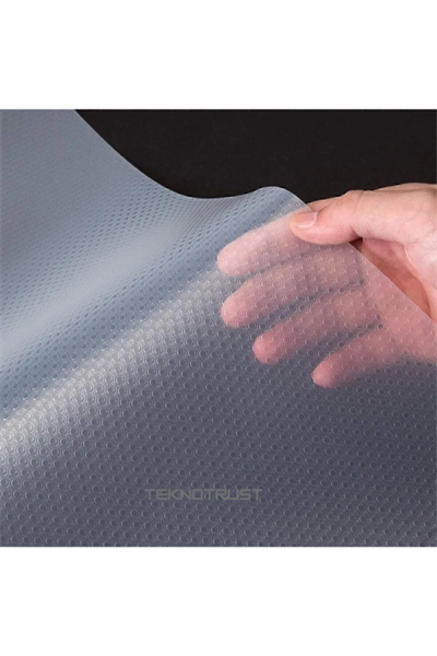 Mutfak Kaydırmaz Şeffaf Raflık Kaymaz Dolap Içi Çekmece Örtüsü Pvc 45x300 Cm Koruyucu Eva Kalın