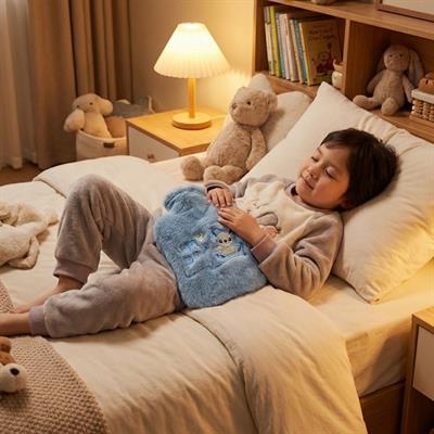 Mutlu Robot Hayvan Figürlü Gri Peluş Sıcak Su Torbası 1 Lt – Yumuşak Kılıf, Uzun Süre Sıcak Tutan Termal Su Torbası (3936)