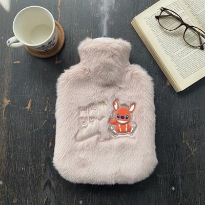 Mutlu Robot Hayvan Figürlü Pembe Peluş Sıcak Su Torbası 1 Lt – Yumuşak Kılıf, Uzun Süre Sıcak Tutan Termal Su Torbası (3936)