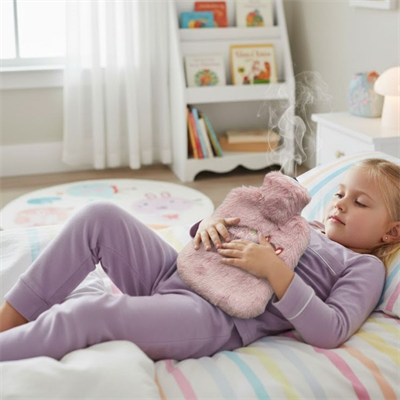 Mutlu Robot Hayvan Figürlü Pembe Peluş Sıcak Su Torbası 1 Lt – Yumuşak Kılıf, Uzun Süre Sıcak Tutan Termal Su Torbası