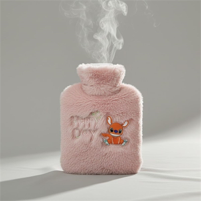 Mutlu Robot Hayvan Figürlü Pembe Peluş Sıcak Su Torbası 1 Lt – Yumuşak Kılıf, Uzun Süre Sıcak Tutan Termal Su Torbası