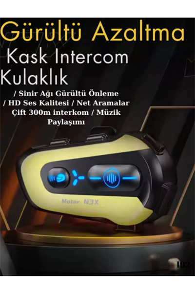 N3x Rgb Işıklı Intercom 3 Kişi Bağlantılı 1000mah Motosiklet Bluetooth Kulaklık Seti