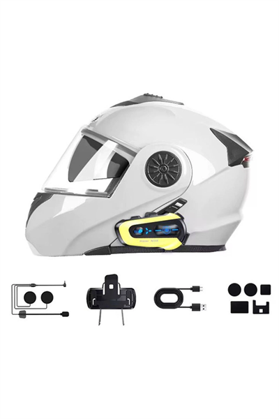 N3x Rgb Işıklı Intercom 3 Kişi Bağlantılı 1000mah Motosiklet Bluetooth Kulaklık Seti