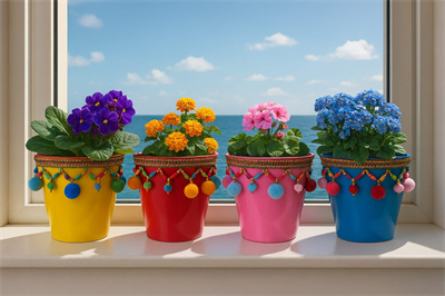 NF Dekoratif Saksı Akdeniz MAVİ  Tekli