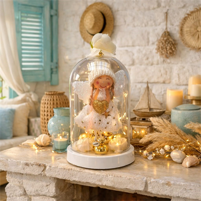 NF TREND Venüs ışıltısı Led Işıklı Melek Fanus