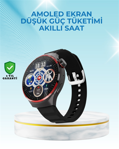 NFC Destekli Akıllı Saat AMOLED Ekranlı Şık Tasarım
