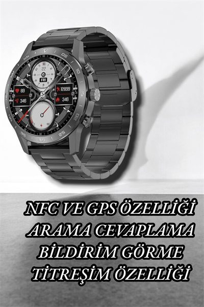 NFC ve Kablosuz Şarjlı Akıllı Saat EKG, Nabız & Spor Modları ile iOS ve Android Uyumlu
