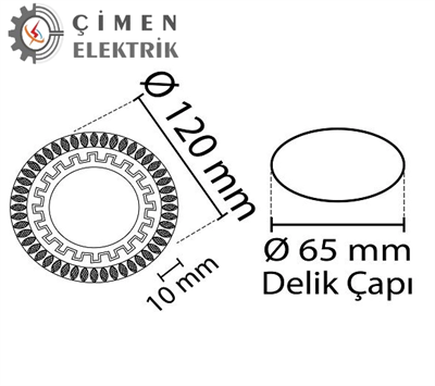 NOAS YL65 1757 FLORA Led Çerçeveli 4000K + Mavi Yuvarlak Kristal Cam Spot Kasa - Priz ve Anahtar İçin Uyumlu Çerçeve